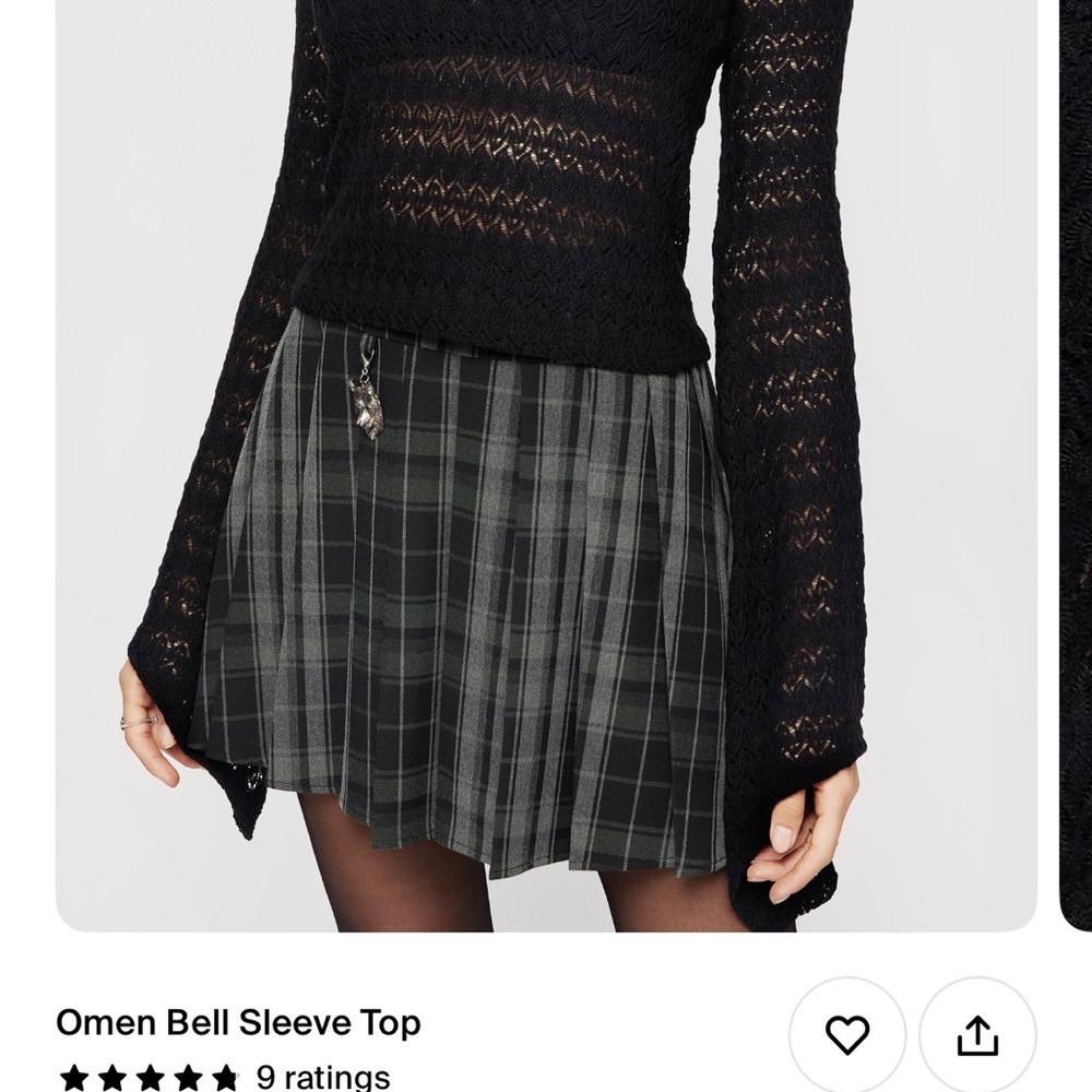 Gray and Black Asymmetrical Skater Mini Skirt